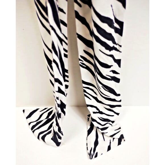 Womens Zebra Print Scarf 80" White Black Boho Animal Safari Unique Pointed Ends - Picture 6 of 7